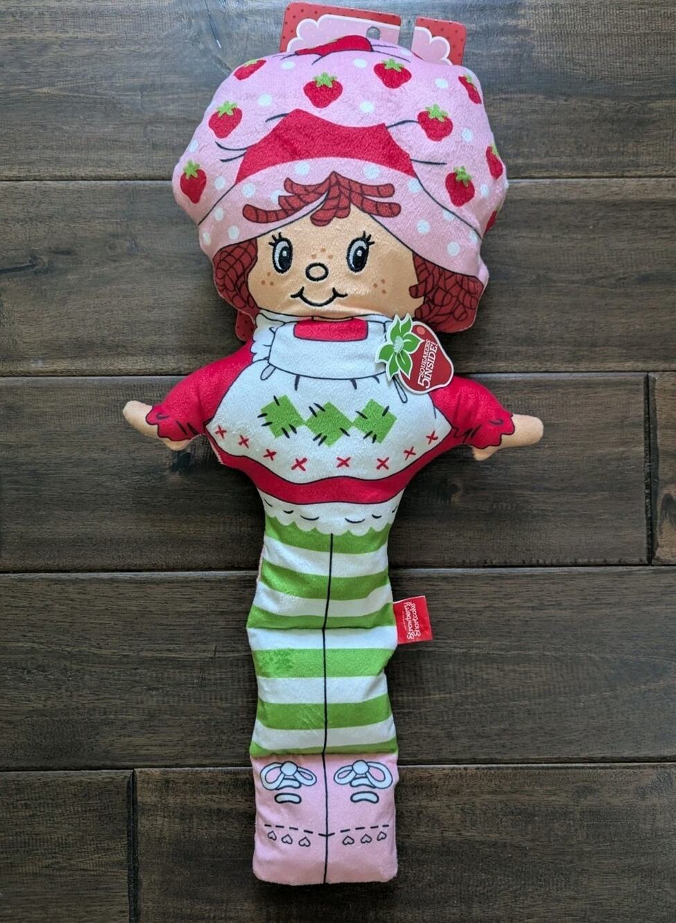 18" Strawberry Shortcake Dog Big Puppy Toy 5 Quackers New
